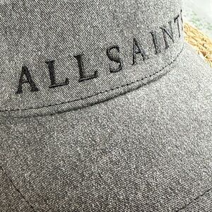 NWT AllSaints Gray Logo Baseball Cap with Contrasting Trim